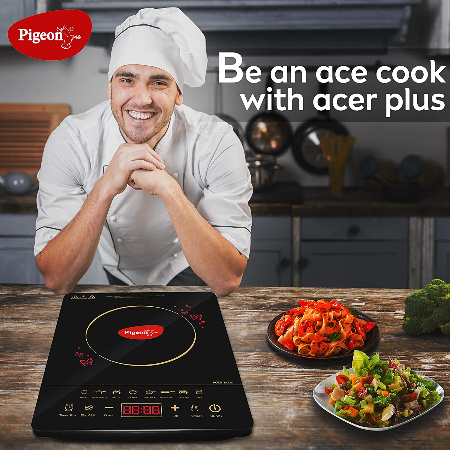 Buy Pigeon Acer Plus 1800W Induction Cooktop with 8 Preset Menus Online